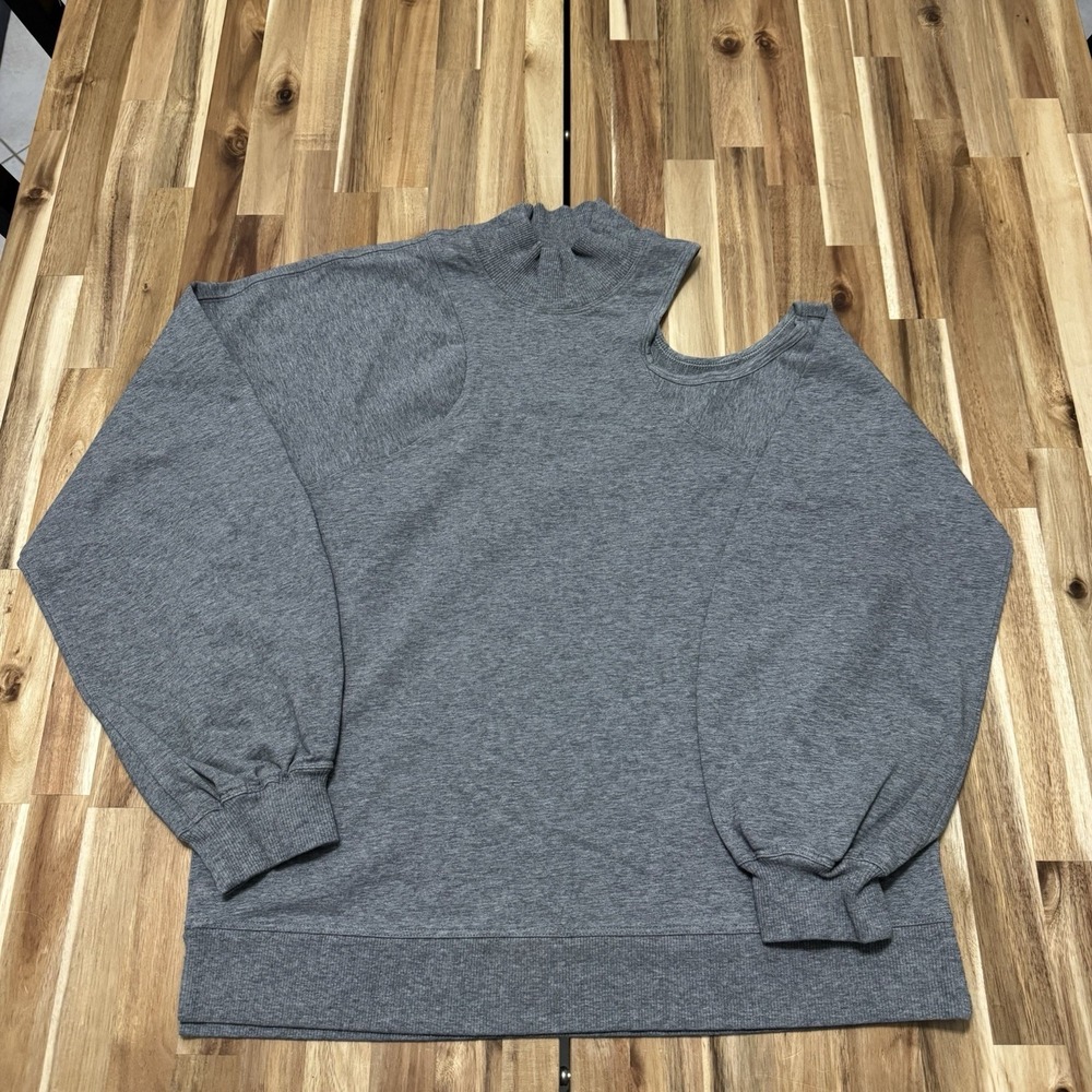 Lululemon Sweatshirt Womens 6 Gray La Asymmetrical Cut Out Pullover Yoga Gym